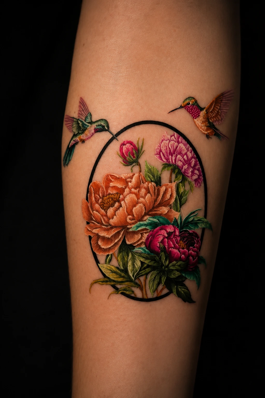 Microrealistika kolibríky a kvety SunSet Tattoo